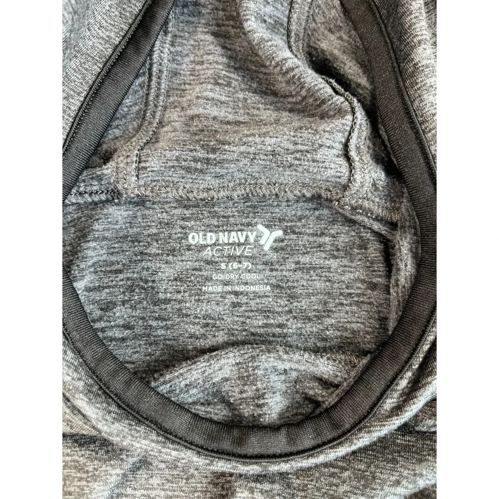Old Navy‎ Kids Active Hoodie S (6-7) Kangaroo Pocket Go-Dry Thumb Holes Gray